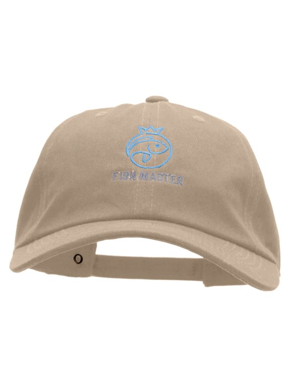 Fish Master Embroidered Unstructured Cotton Twill Washed Cap - Khaki OSFM