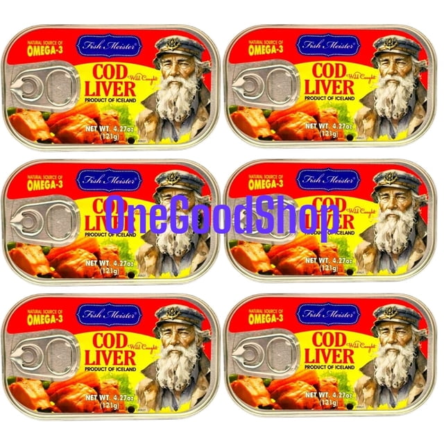 Fish Meister - Authentic COD LIVER Canned in Oil 4.27oz/121g | Natural ...