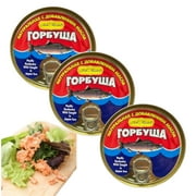 Fish Meister - PACIFIC GORBUSHA (SALMON) Wild Caught in Japan Sea in OIL, 8.4oz/each 3-Pack