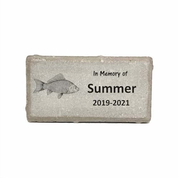 Fish Memorial Stone - Real Stone Personalized by$$Garden & Patio