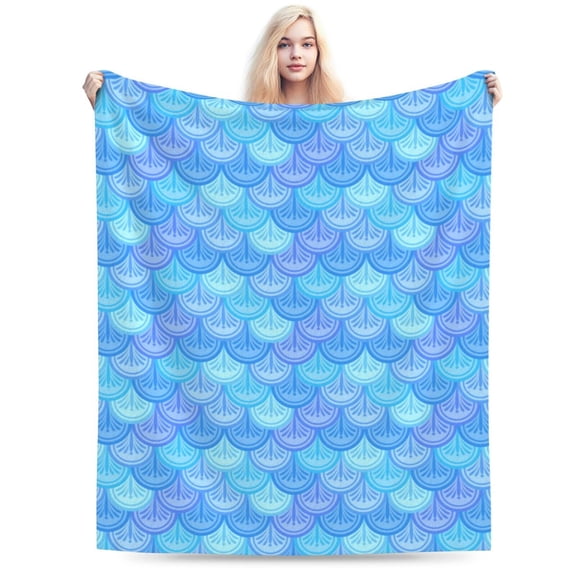 Fish Mermaid Throw Blanket, Gifts For Men Women, Soft Warm Cozy Lightweight Fleece Throw Blankets Sherpa Fuzzy Stuff For Bed Sofa Couch Chair 40"X30"