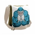 thumbnail image 1 of Fish Messenger Bag, Toothy White Shark Smiling, Unisex Cross-body, by Ambesonne, 1 of 2