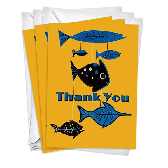 Fish Mobile Thank You Note Greeting Cards | 3 Pack Set (5x7)