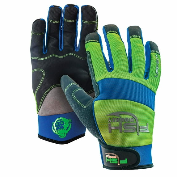 Fish Monkey FM19-NGRROY-2XL EasyWork Waterman Glove, Non Slip PVC