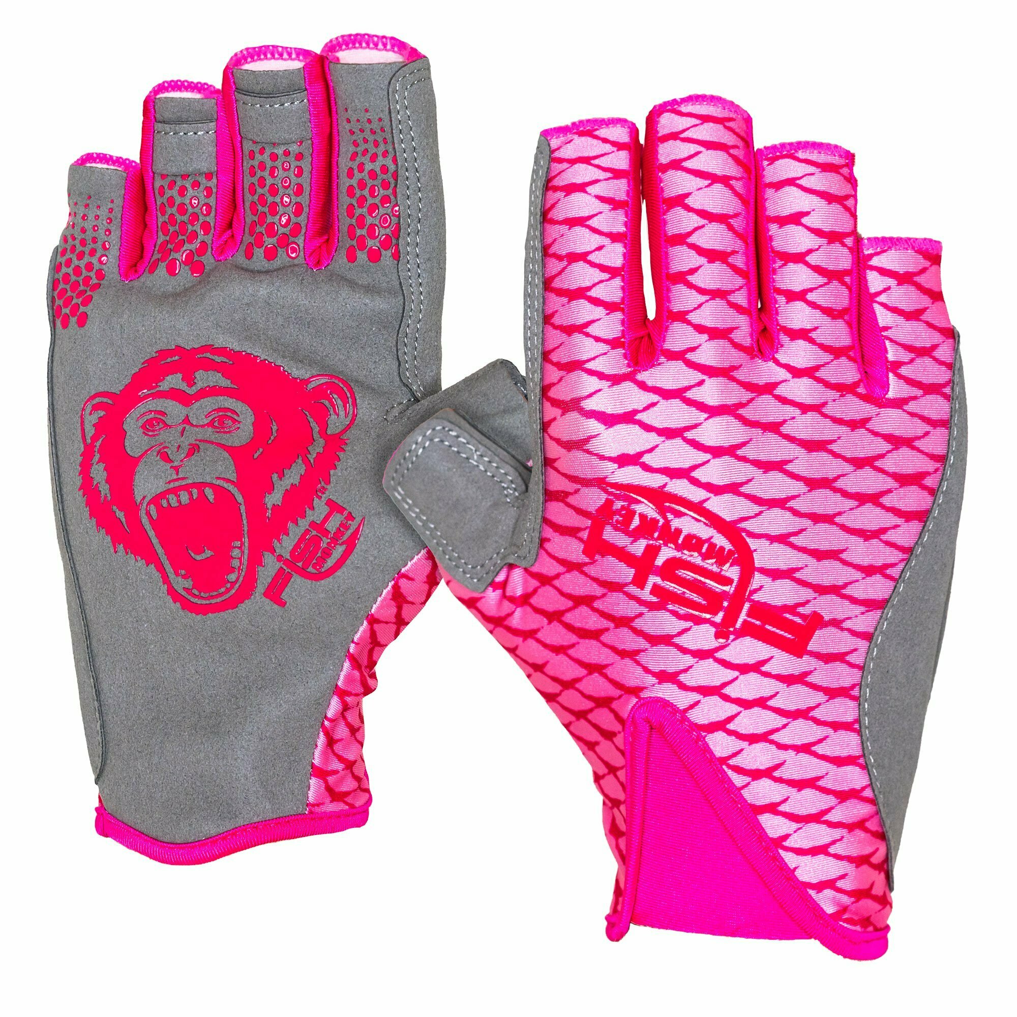 Fish Monkey FM21PNKSCALEL Pro 365 Guide Glove 1/2 Finger Large Pink