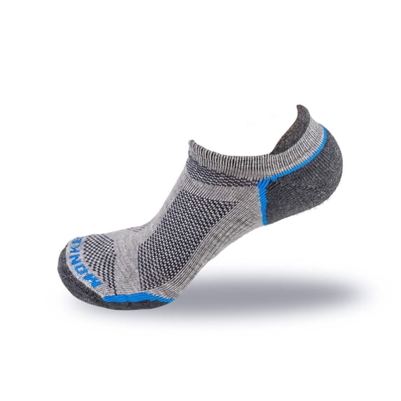Fish Monkey No Show Guide Series Socks, Lite Grey, 2XL