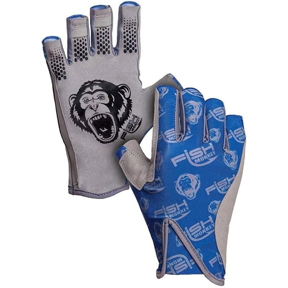 Fish Monkey Pro 365 Fingerless Fishing Guide Glove Royal Blue Large