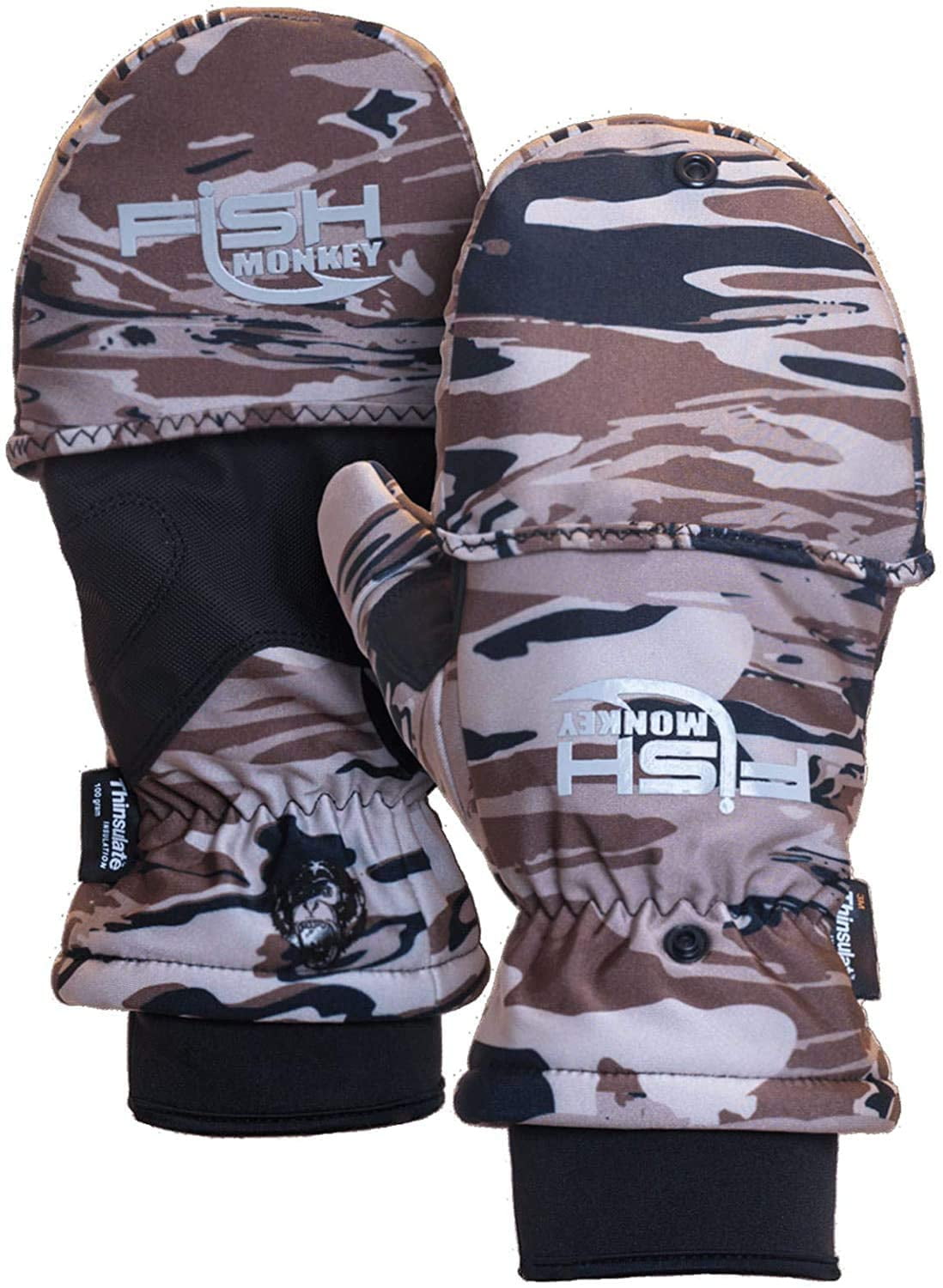 Fish Monkey Tundra Insulated Mitten Fishing Gloves Fall Water Camo