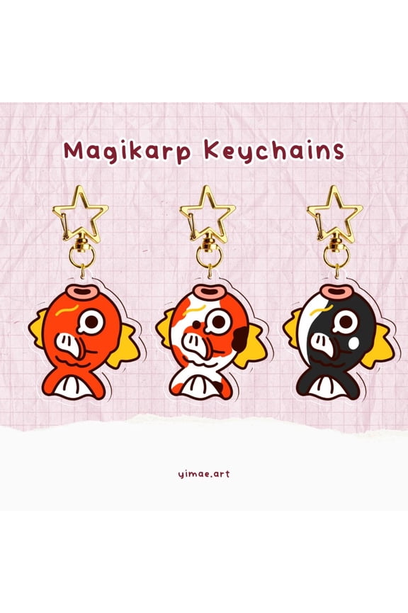 Fish Monster Character Variant Acrylic Keychains, Cute Style, random 1 pack
