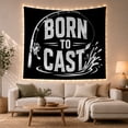thumbnail image 1 of Fish More Worry Less Bass Tapestry Wall Hanging, 1 of 7