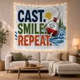 thumbnail image 1 of Fish More Worry Less Bass Tapestry Wall Hanging, 1 of 7