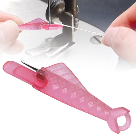 Fish-Mouth Design Automatic Needle Threaders Quick Self-Threading Sewing Tool Ergonomic Plastic Loop Helper for Sewing Machines 3.3cm (1.3 Inch)