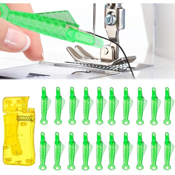 Fish Mouth Sewing Machine Needle Threader, Automatic Sewing Needle Threader, Fish Type Needle Threader, Quick Sewing Machine Loop Easy Selfthread Needle Threaders Tool 21pcs