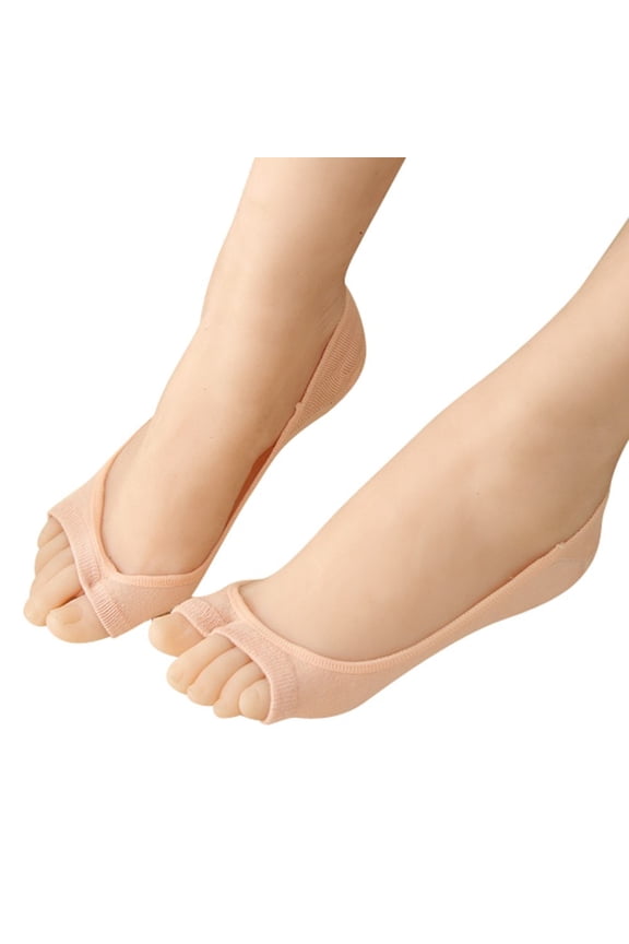 Fish Mouth Socks Toe Two Socks For Women Open Toe No Show Socks Liner Socks Non Slip Peep Toe Invisible Socks Breathable Low Cut Socks Separated Comfortable Soft Casual Anti-Slip Tabi Sock