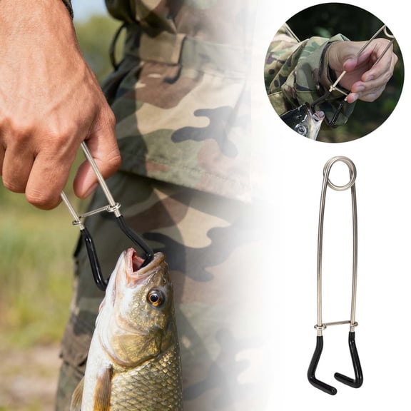 Fish Mouth Spreader-Fish Jaw Opener and Hook Remover with Elastic Spring,Rubber Safety Guard,and Storage Clamp -Essential Fishing Tool for Anglers,Catch and Release,Fishing Accessories and Gifts