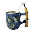 thumbnail image 1 of Fish Mug, The Anglers Dream Ceramic Mug, Funny Fishing Rod & Reel Design Coffee Mugs, Fisherman Tea Coffee Resin Cup with Comfortable Grip,Fishing Gifts for Men,Simulated Fishings Line Novelty Cups, 1 of 10