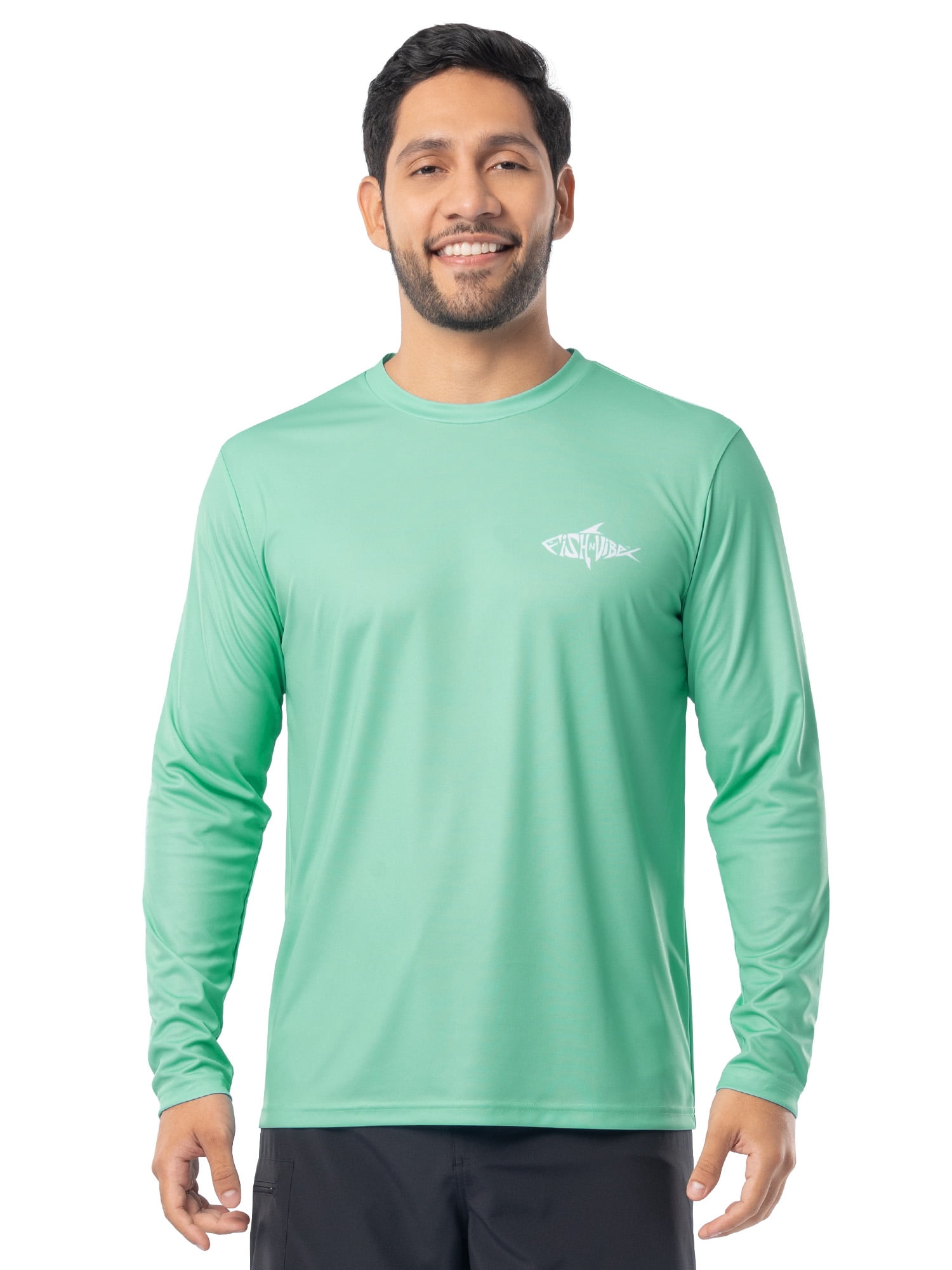 Fish N Vibe Men's Long Sleeve Performance Fishing Graphic Tee, Florida Keys, L