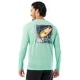 thumbnail image 1 of Fish N Vibe Men's Long Sleeve Performance Fishing Graphic Tee, Jumping Bass Splash, 3XL, 1 of 8