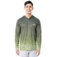 thumbnail image 1 of Fish N Vibe Men's Long Sleeve Performance UPF 30 Fishing Graphic Hoodie, Hooked Bass Speckled-Gray, M, 1 of 10