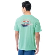 Fish N Vibe Men's Short Sleeve Fishing Performance Outdoor Graphic T-Shirt, Aqua Haze, L