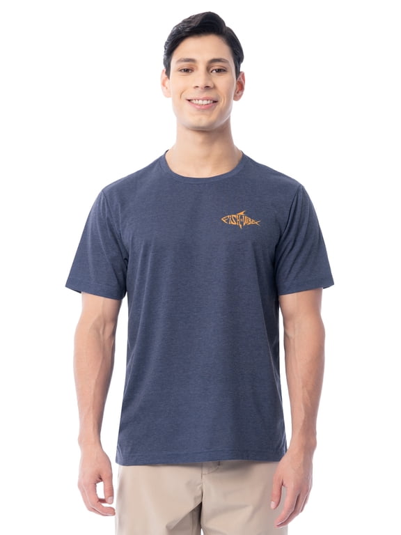 Men's Short Sleeve Fishing Performance Outdoor Graphic T-Shirt, Crown Blue, M