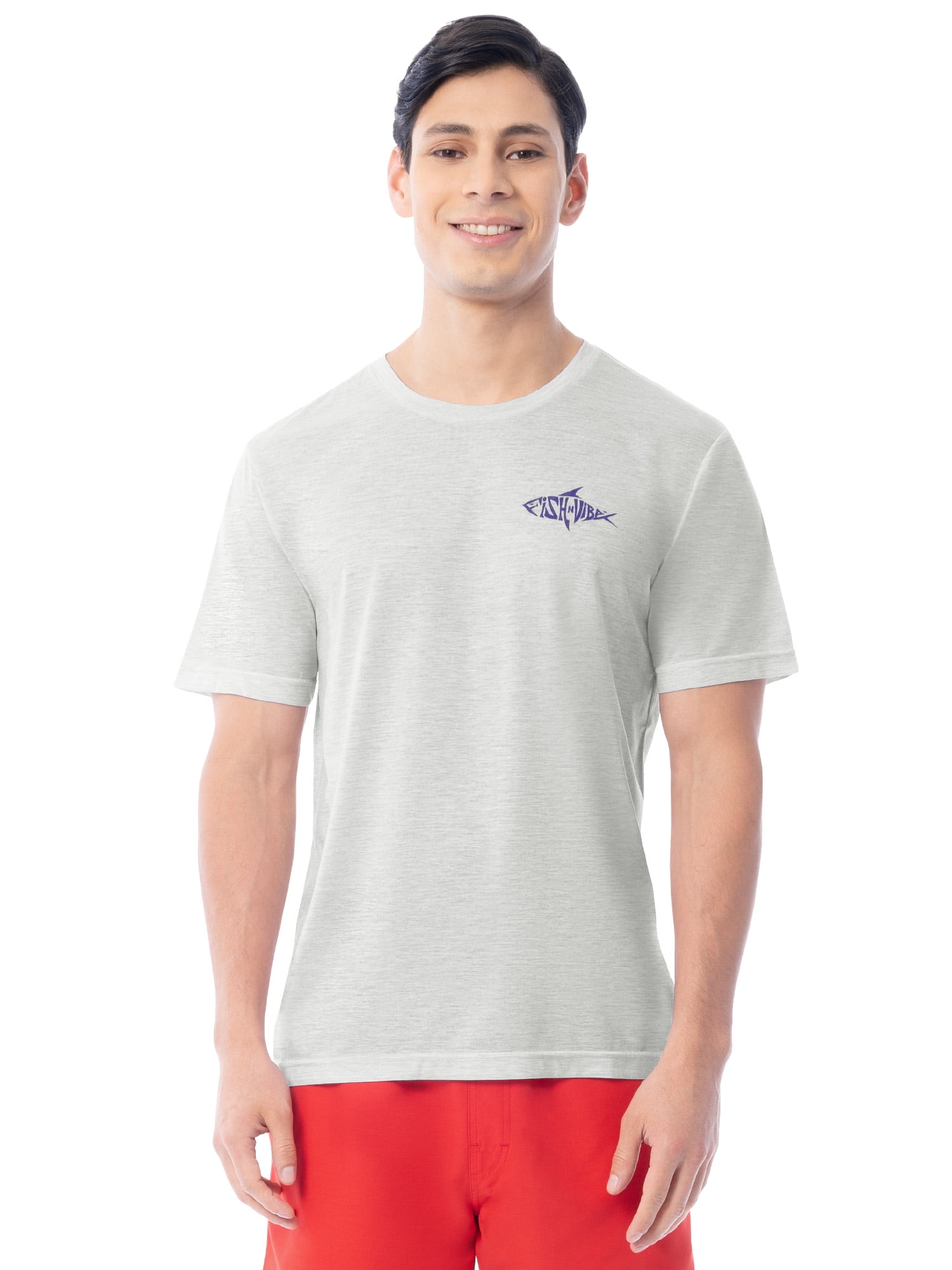 Fish N Vibe Men's Short Sleeve Fishing Performance Outdoor Graphic T-Shirt, Micro Chip Cationic, 2XL