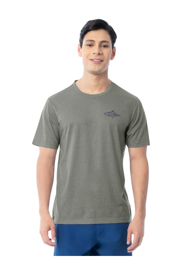 Men's Short Sleeve Fishing Performance Outdoor Graphic T-Shirt, Monument, 3XL