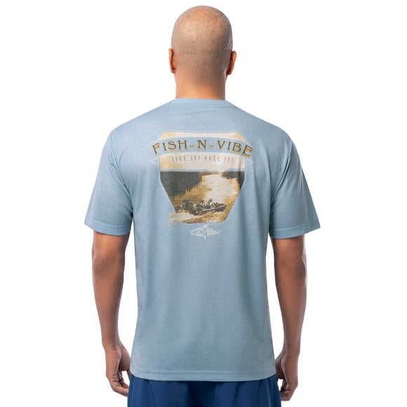Fish N Vibe Men's Short Sleeve Fishing Performance Outdoor Graphic T-Shirt, size S-3XL