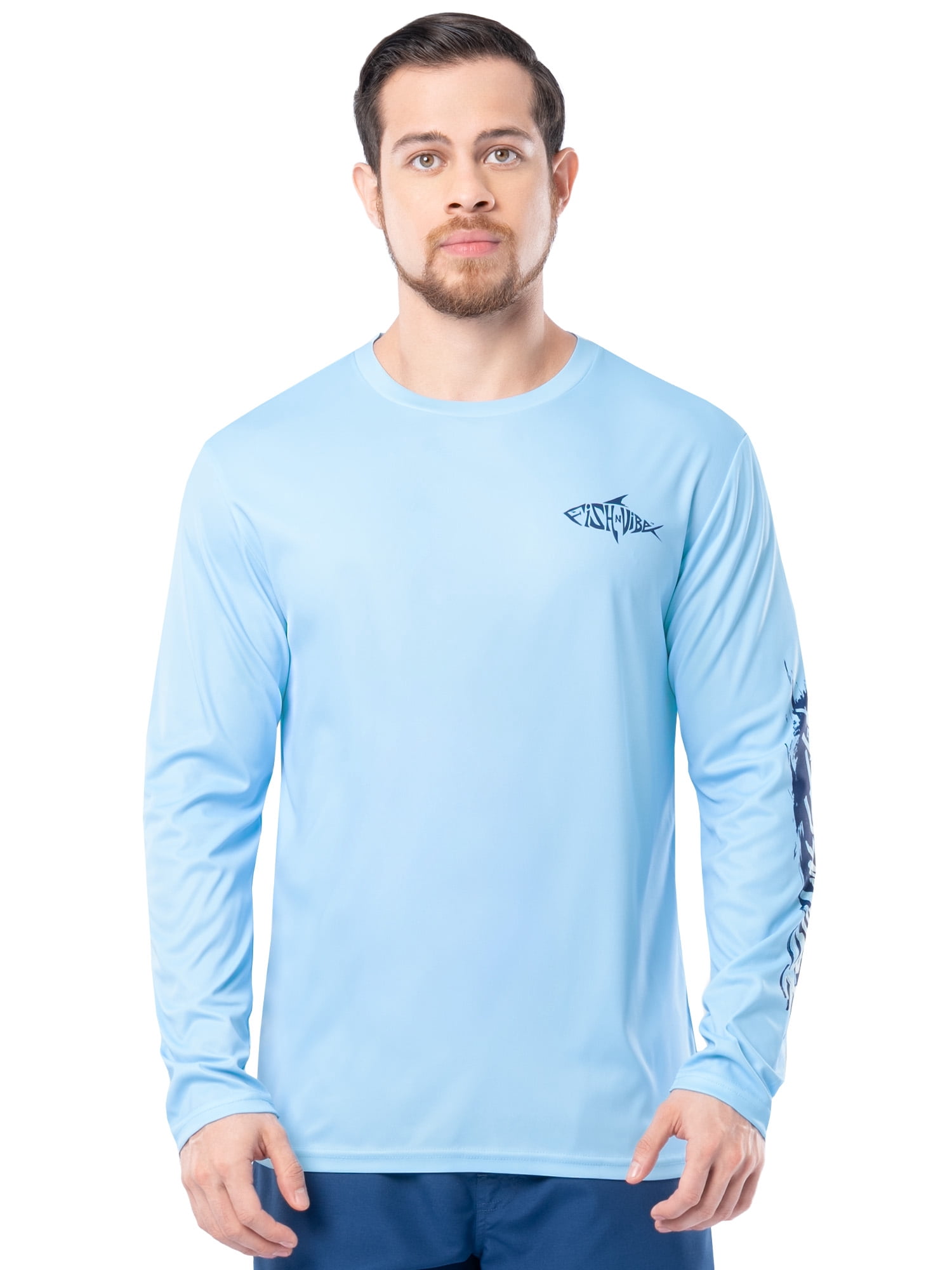 Fish N Vibe Men's Sublimated Long Sleeve Performance Tee, Clear Sky/Fnv Seagulls, XL