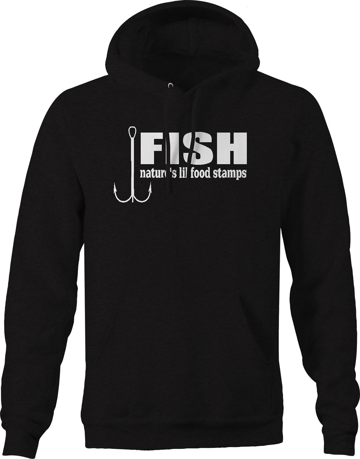 Fish Natures Lil Food Stamps Government Funny Hoodies for Men Large Black 
