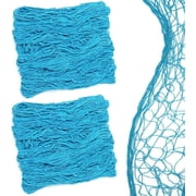 Bluetable Fish Net Decoration 2 Pack   Nautical Fishing Net Decor for Mermaid, Pirate & Ocean Parties, Turquoise, 48  x 144