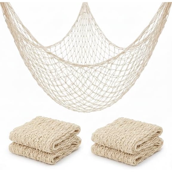 Fish Net Decorations for Party - 2PCS 39.37 * 78.74 in Fishing Net Decoration Netting for Wall Photo Hanging Nautical Fishnet Table Runner Decorative Ocean Theme Birthday Party Rope Nets