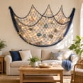 thumbnail image 1 of Fish Net Wall Decor with LED String Lights Nautical Fishing Net Hanging, Beach Themed Decoration for Bedroom Living Room Party, Durable Cloth Net with Warm Glow for Coastal Home Decor, 1 of 7
