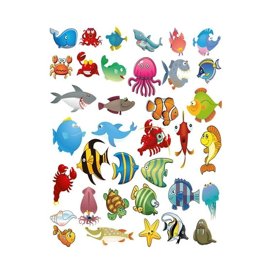 Fish Ocean Sea Creatures Life Edible Cake Topper Image ABPID00077