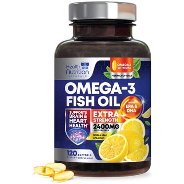 Nature's Peak Triple Strength Fish Oil 2400 Mg - Omega-3 Supplement For Heart & Brain Health (120 Softgels)