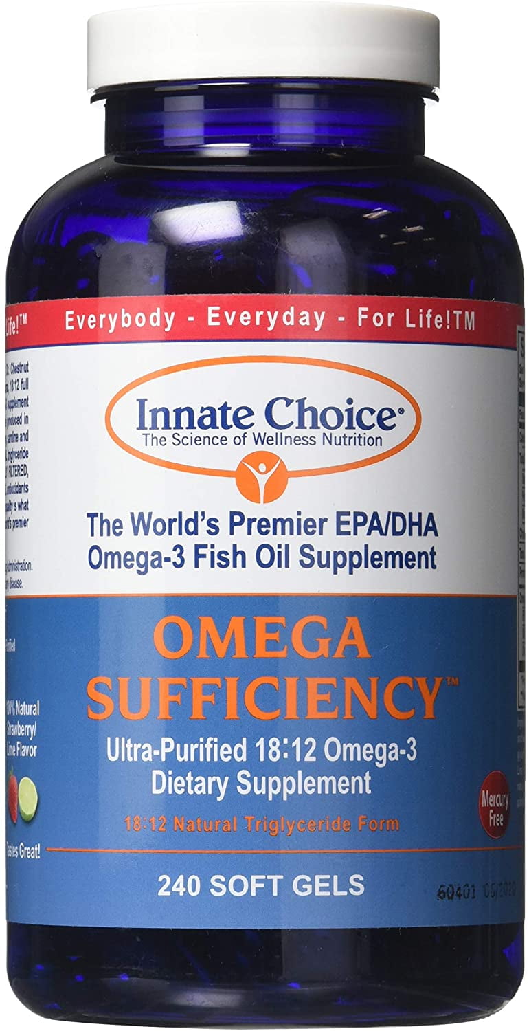 Fish Oil Capsules, Omega Sufficiency by Innate Choice, Strawberry Lime