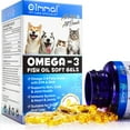 thumbnail image 1 of Fish Oil for Dogs - Skin and Coat Omega-3 Drop - Dog Dry Skin & Dog Shedding Support - Promoting Shiny Coat - No Fishy - 120 Count Softgels, 1 of 9