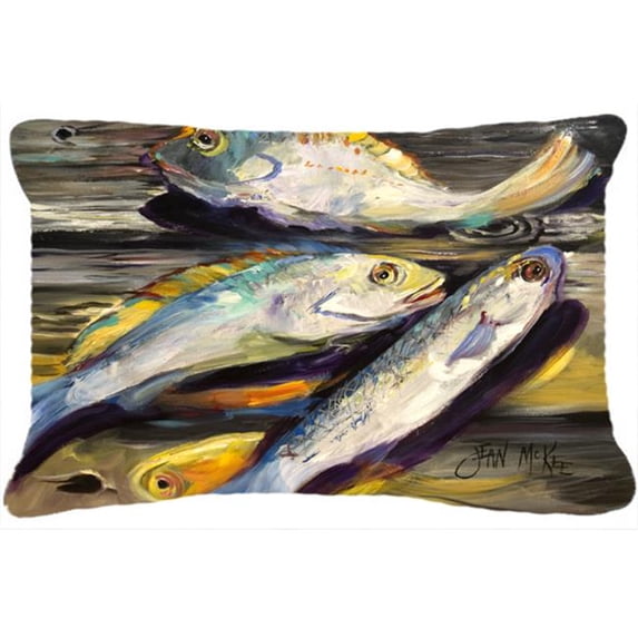 Fish On The Dock Canvas Fabric Decorative Pillow