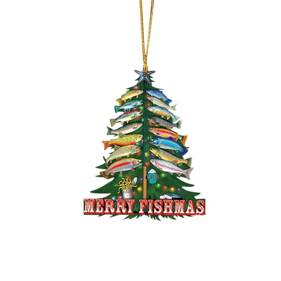 Fishing Acrylic Ornament, Personalized 2D Flat Christmas Tree Decoration, Fishing Vest Holiday Ornament, Unique Gift for Fishermen, Fish Lover Home Decor Keepsake
