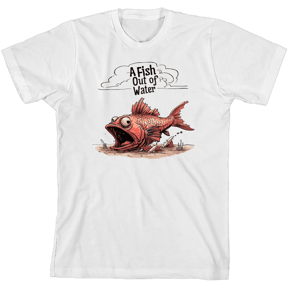 Fish Out of Water Youth White Crew Neck Short Sleeve Tee-XL
