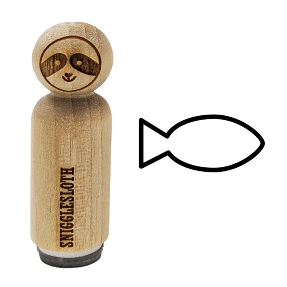 Fish Outline Rubber Stamp for Scrapbooking Crafting Stamping - Mini 1/2 Inch