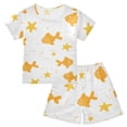 thumbnail image 1 of Fish Pattern Summer Pajama Set Soft Cotton Short Sleeve Sleepwear 2PCS Pajama Sets Breathable Lounge Set Size 12Y, 1 of 7