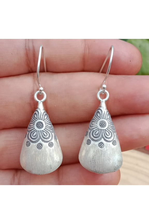 Fish Pattern Thai Karen 925 Sterling Silver Dangler Earrings Women Fine Jewelry