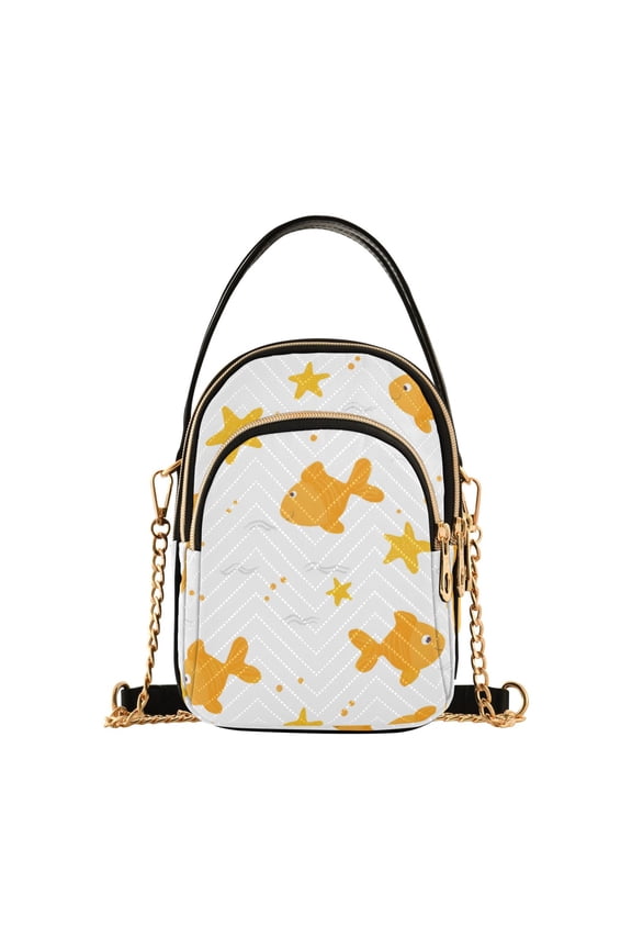 Fish Pattern Women's Crossbody Handbags Leather Crossbody Bags Fanny Pack Chest Bag for Travel