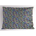 thumbnail image 1 of Fish Pillow Sham, Cartoon Animals of the Ocean Pattern with Colorful Stripes and Heart Motifs Marine, Decorative Standard Size Printed Pillowcase, 26 X 20 Inches, Multicolor, by Ambesonne, 1 of 2