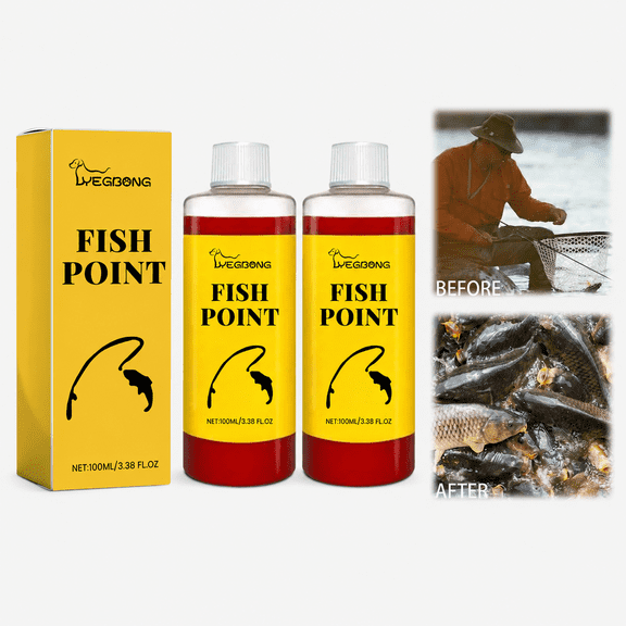 Fish Point Concentrated Fish Attractant Liquid 100ml Fast Acting Red Worm Scent Bait Additive for Trout Panfish Carp Freshwater Fishing Tackle