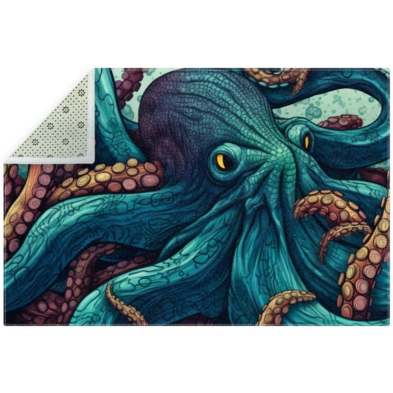 Fish Polyester Chair Mat - Right-Angle Floor Mat for Office Chairs - Durable and - Protects Hardwood and Carpet Floors