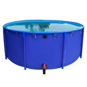 Fish Ponds for Outside Outdoor Fish Tank Thickened Pool Pond Framed Swimming Pools with Bracket for Fish Shrimp Breeding Irrigation Storage Holding Tank