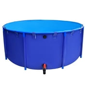 Fish Pool, 78.7x31.5in PVC Canvas Pond with Bracket Frame, Durable for Shrimp Farming, Backyard Water Storage