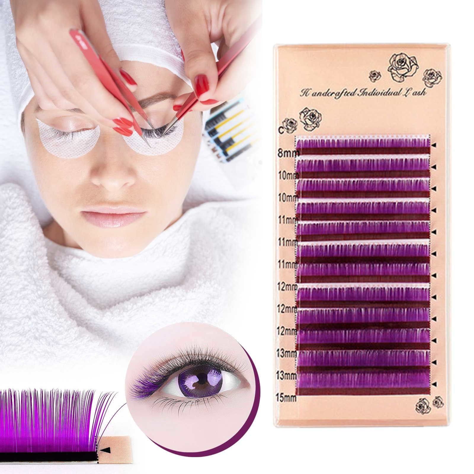 Small Eyelash Curler Individual Eye Lashes Pack Colorful Eyelashes 12d Extensions 6d Lashes Extensions Eyelashes Packs with 100 Bottom Lashes Eyelash Cluster Big Eyelashes Lashes 415 Heart Lashes
